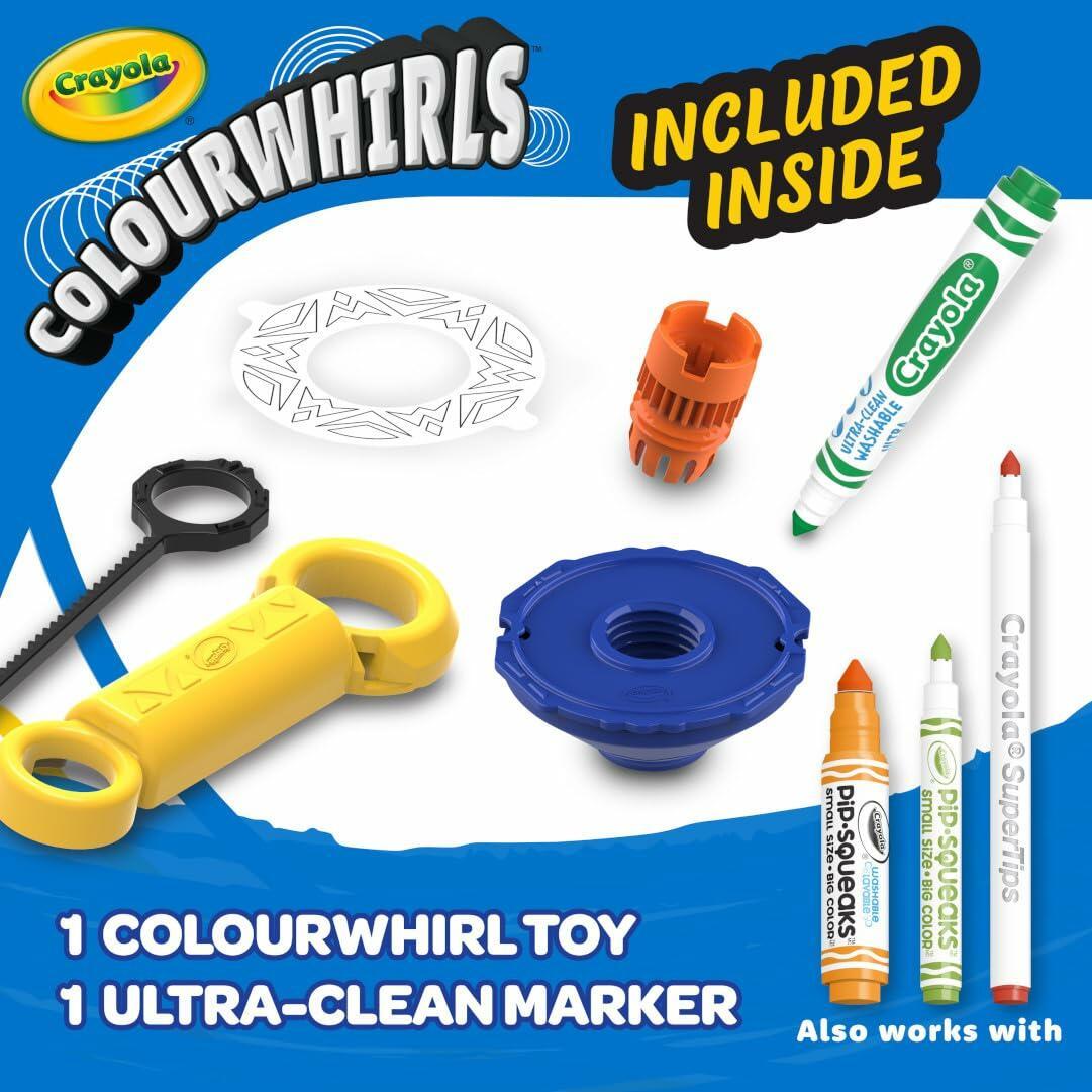 Crayola Colourwhirls Spin Art Toy, 1ct, with Ultra-Clean Marker, Ages 6+
