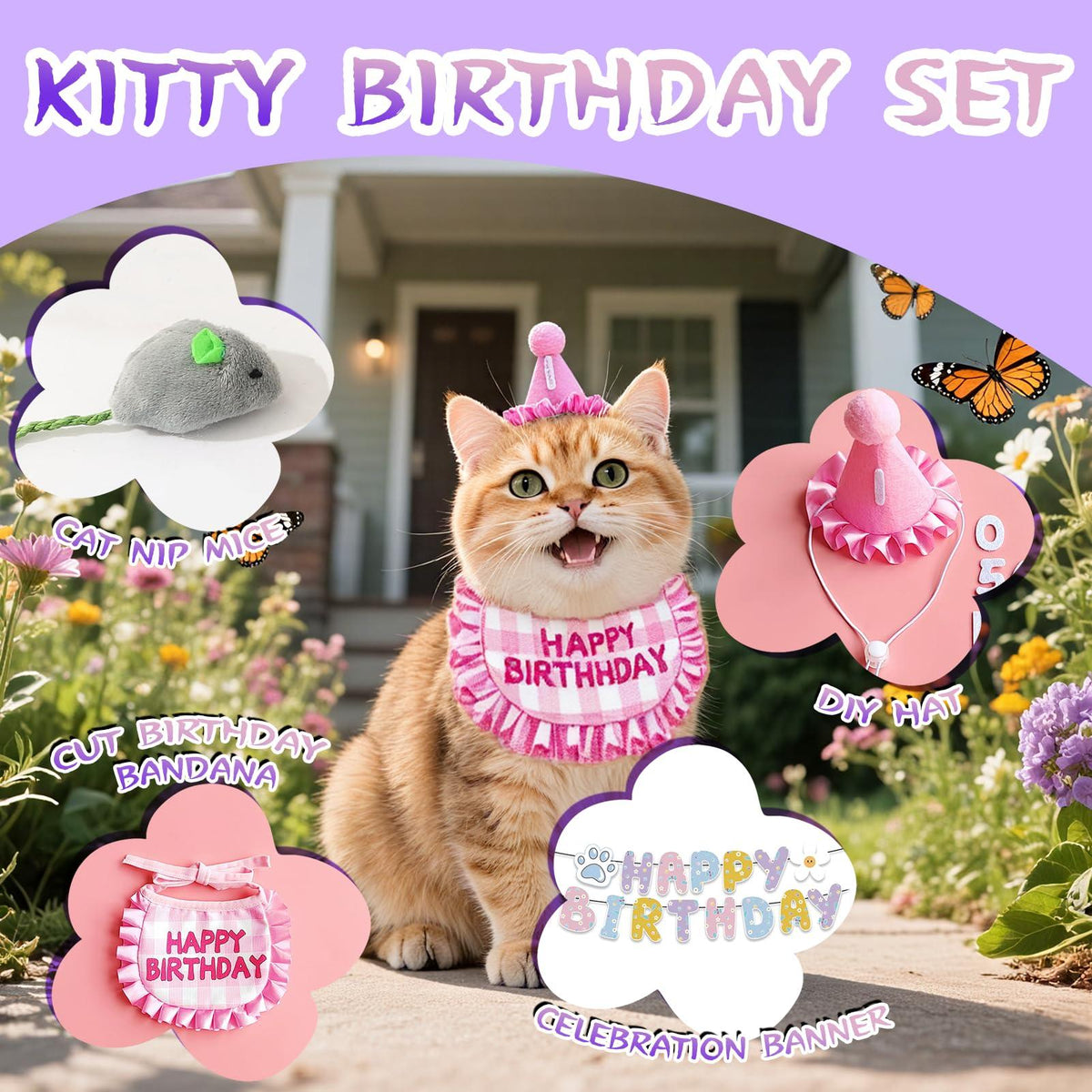 DFQ Pink Cat Birthday Party Kit