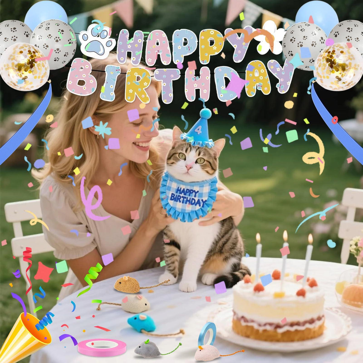 DFQ Pink Cat Birthday Party Kit