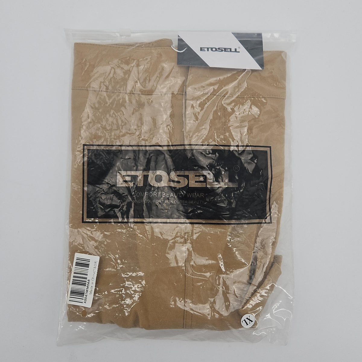 ETOSELL Women's Khaki Low-Waist Cargo Mini Skirt with Pockets, XL